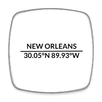 New Orleans Louisiana USA Koordinaten - Viereckiger Kühlschrankmagnet - Weiß - Vorne