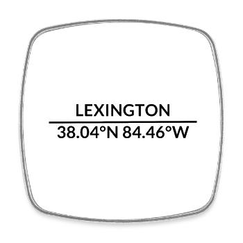 Lexington Kentucky USA Koordinaten - Viereckiger Kühlschrankmagnet - Weiß - Vorne