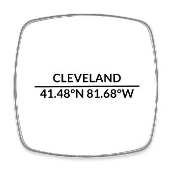Cleveland Ohio USA Koordinaten - Viereckiger Kühlschrankmagnet - Weiß - Vorne