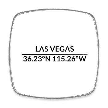Las Vegas Nevada USA Koordinaten - Viereckiger Kühlschrankmagnet - Weiß - Vorne