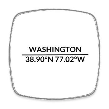 Washington Washington, D.C. USA Koordinaten - Viereckiger Kühlschrankmagnet - Weiß - Vorne