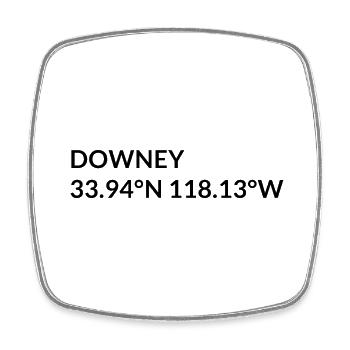 Downey Californie Coordonnées États-Unis - Magnet carré - blanc - Devant