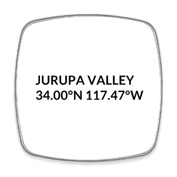 Jurupa Valley, Californie, États-Unis Coordonnées - Magnet carré - blanc - Devant