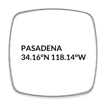 Pasadena, Californie, États-Unis Coordonnées - Magnet carré - blanc - Devant