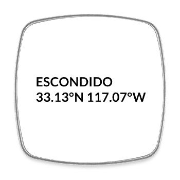 Escondido, California, United States Coordinates - Square fridge magnet - white - Front