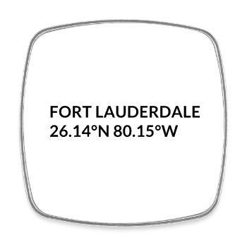 Fort Lauderdale Florida USA Koordinaten - Viereckiger Kühlschrankmagnet - Weiß - Vorne