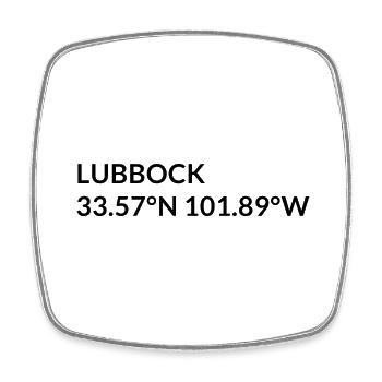 Coordonnées Lubbock, Texas, États-Unis - Magnet carré - blanc - Devant