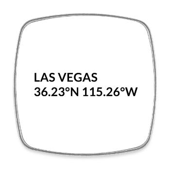 Las Vegas Nevada USA Koordinaten - Viereckiger Kühlschrankmagnet - Weiß - Vorne
