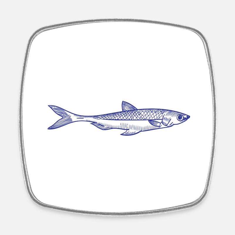 Fish - Square fridge magnet - white