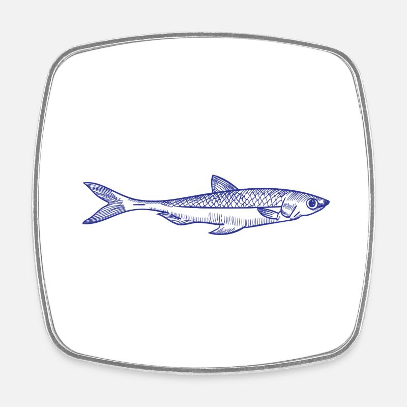 Fish - Square fridge magnet - white
