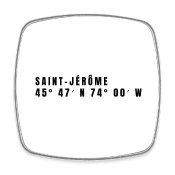 Saint-Jérôme Kanada Koordinaten - Viereckiger Kühlschrankmagnet - Weiß - Vorne
