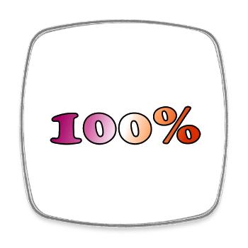 100 percent lesbian - Square fridge magnet - white - Front