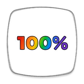 100 % gay - Magnet carré - blanc - Devant