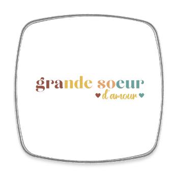 Grande soeur d' amour cadeau pour grande soeur - Magnet carré - blanc - Devant