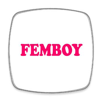 Femboy - Viereckiger Kühlschrankmagnet - Weiß - Vorne
