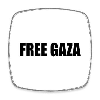 Free gaza - Square fridge magnet - white - Front