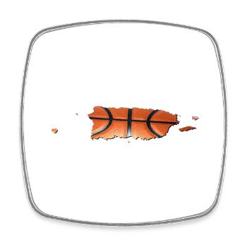 Puerto Rico (USA) | real basketball | Map - Square fridge magnet - white - Front