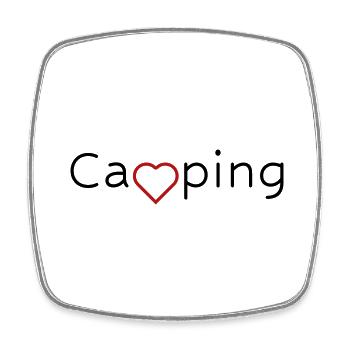 Camping avec du cœur - Magnet carré - blanc - Devant