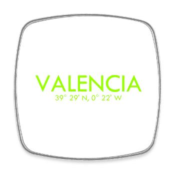 Valencia Spain Coordinates Latitude Longitude - Viereckiger Kühlschrankmagnet - Weiß - Vorne