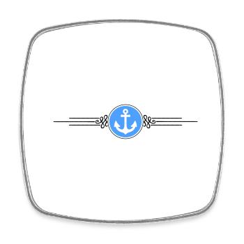 Anchor Symbol Dash - Square fridge magnet - white - Front