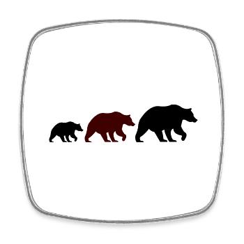 Famille Bear - Magnet carré - blanc - Devant