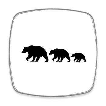 Famille Bear - Magnet carré - blanc - Devant