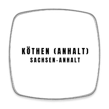 Köthen (Anhalt) Sachsen-Anhalt - Viereckiger Kühlschrankmagnet - Weiß - Vorne