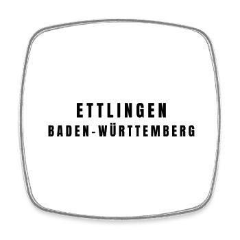Ettlingen, Bade-Wurtemberg - Magnet carré - blanc - Devant