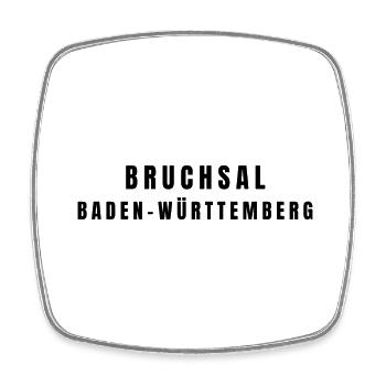 Bruchsal, Bade-Wurtemberg - Magnet carré - blanc - Devant