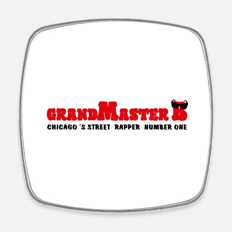 Grandmaster B - Square fridge magnet - white