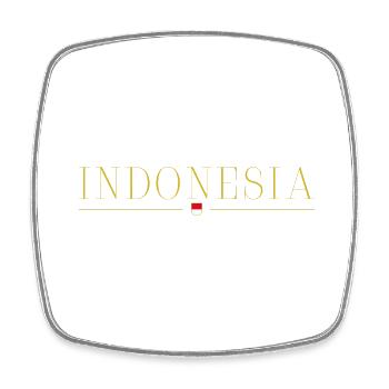 Ich liebe Indonesien, Stil Design T-Shirt - Viereckiger Kühlschrankmagnet - Weiß - Vorne