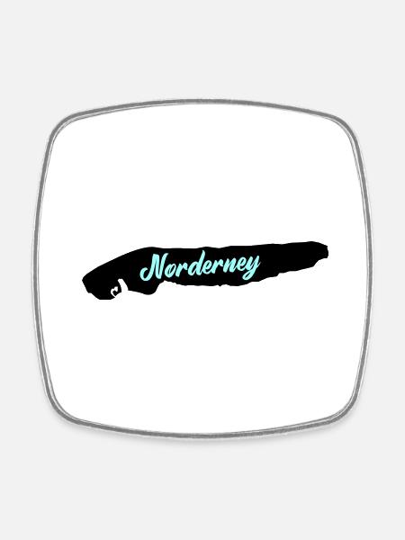 norderney insel - Viereckiger Kühlschrankmagnet - Weiß