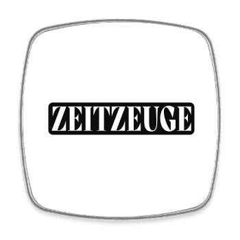 Zeitzeuge - Viereckiger Kühlschrankmagnet - Weiß - Vorne
