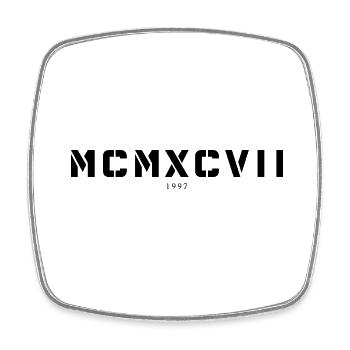 Roman numeral year of birth Made in 1997 - Square fridge magnet - white - Front
