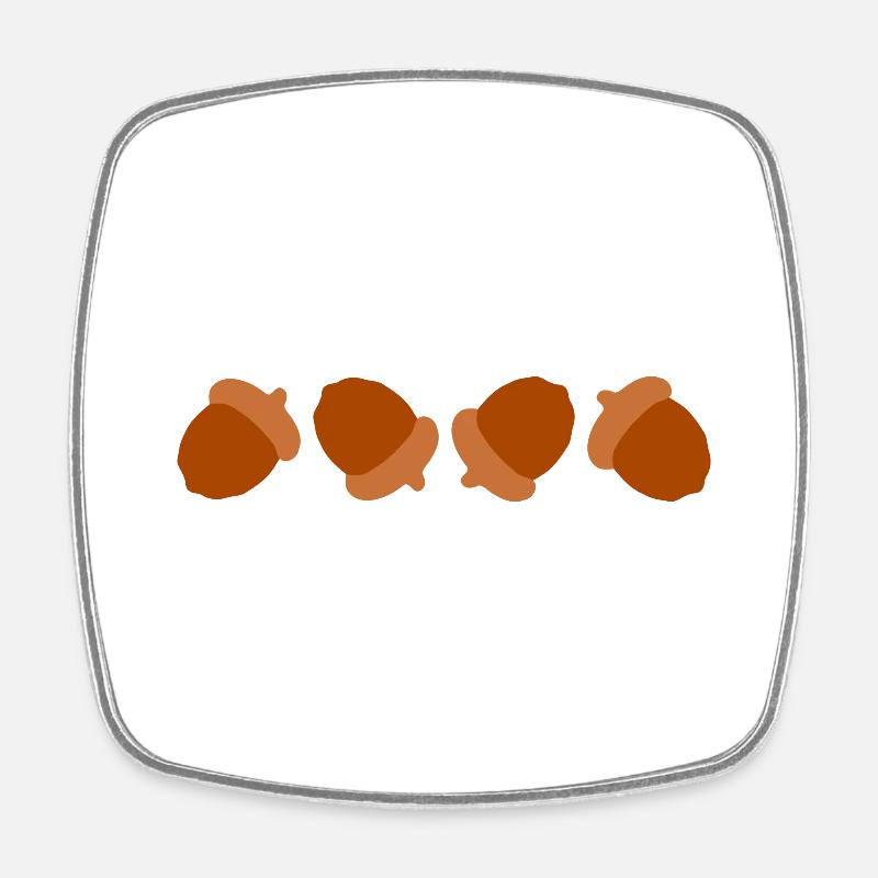 Acorns - Square fridge magnet - white