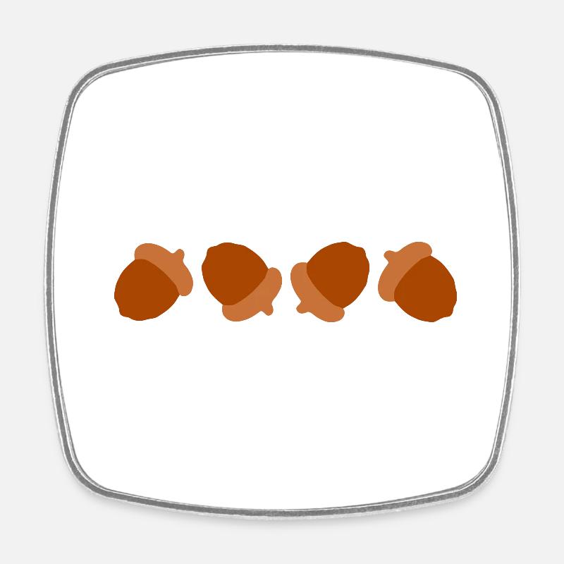 Acorns - Square fridge magnet - white