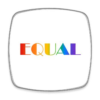 EQUAL RAINBOW TEXT - Square fridge magnet - white - Front