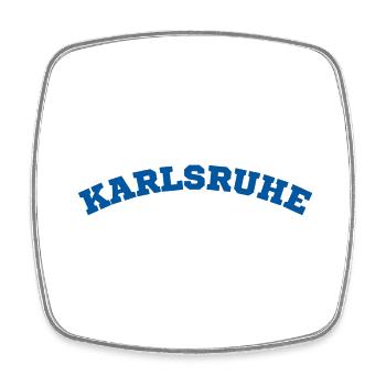 Karlsruhe - Viereckiger Kühlschrankmagnet - Weiß - Vorne