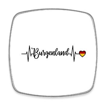 Burgenland Pulse Heart Line - Square fridge magnet - white - Front