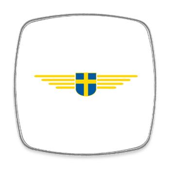 Sweden, Design Outfit T-Shirt Clothing - Square fridge magnet - white - Front