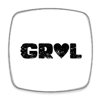 LoveGravel Noir - Magnet carré - blanc - Devant