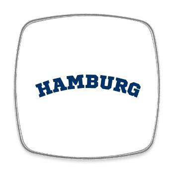 Hambourg - Magnet carré - blanc - Devant