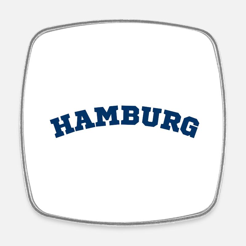 Hamburg - Square fridge magnet - white
