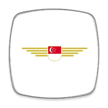 Singapur Fan Outfit Design T Shirt - Viereckiger Kühlschrankmagnet - Weiß - Vorne