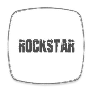 Rock-Star - Viereckiger Kühlschrankmagnet - Weiß - Vorne