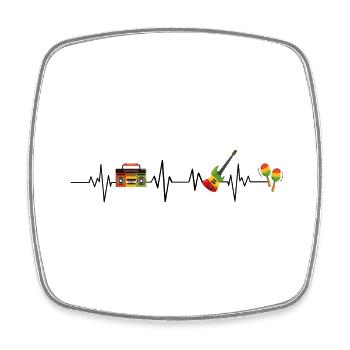 Reggae Heartbeat - Square fridge magnet - white - Front