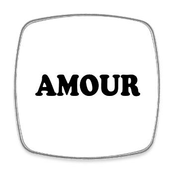 Amour - Magnet carré - blanc - Devant