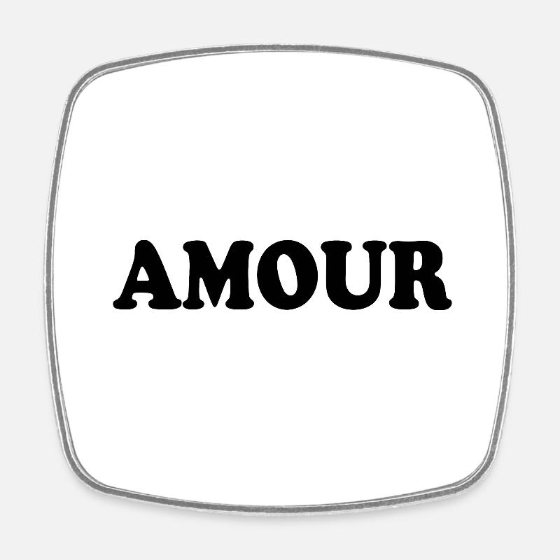 Amour - Magnet carré - blanc