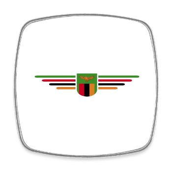 Sambia T-Shirt für Afrika Fans - Viereckiger Kühlschrankmagnet - Weiß - Vorne