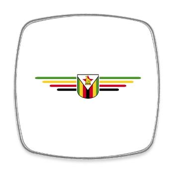 Simbabwe T-Shirt für Afrika-Fans - Viereckiger Kühlschrankmagnet - Weiß - Vorne